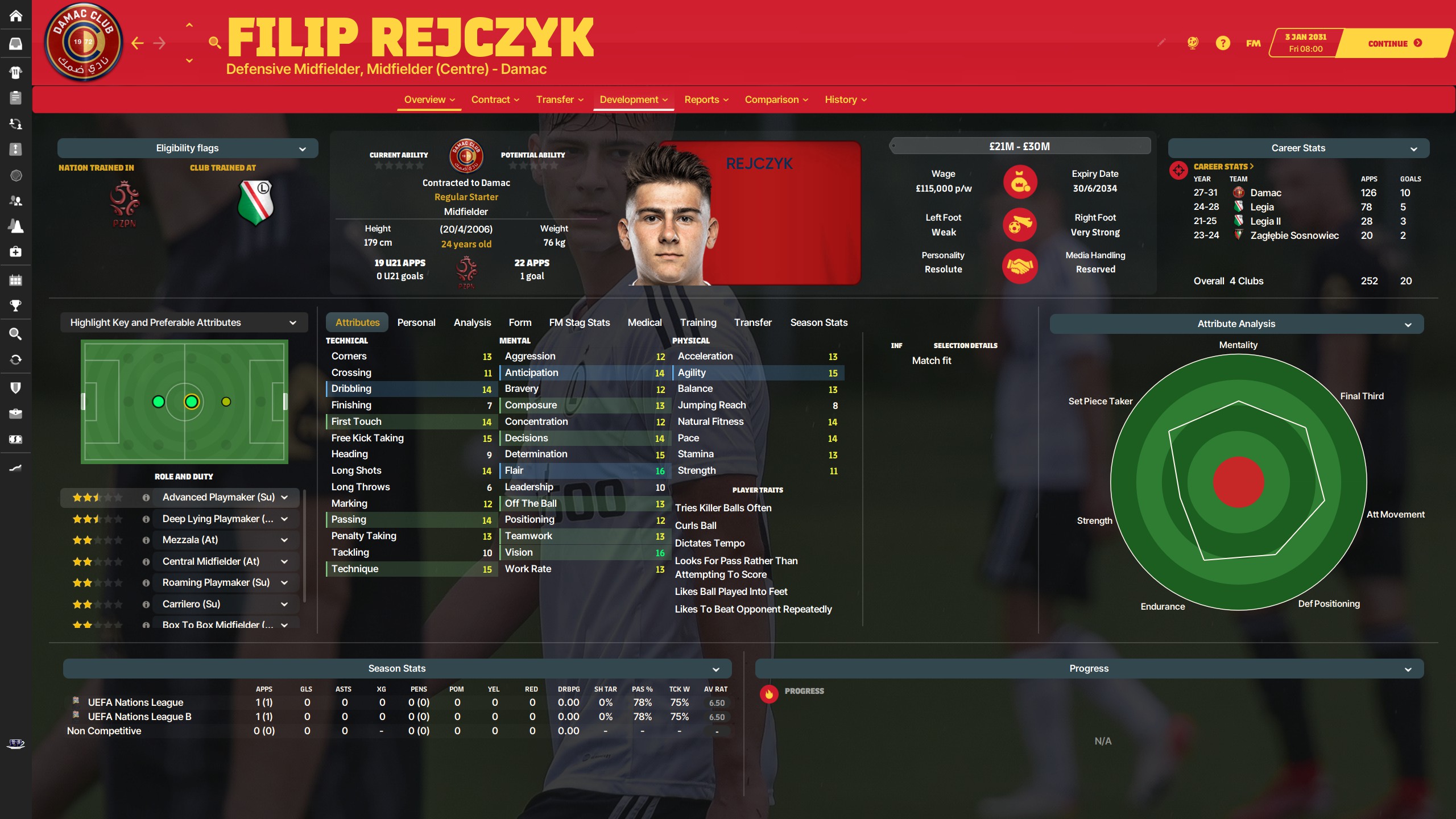 FM24 Filip Rejczyk - Football Manager 2024